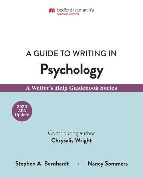 Book cover of A Guide to Writing in Psychology: A Writer's Help Guidebook Series