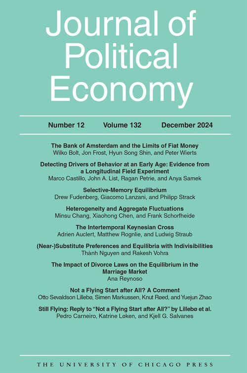 Book cover of Journal of Political Economy, volume 132 number 12 (December 2024)