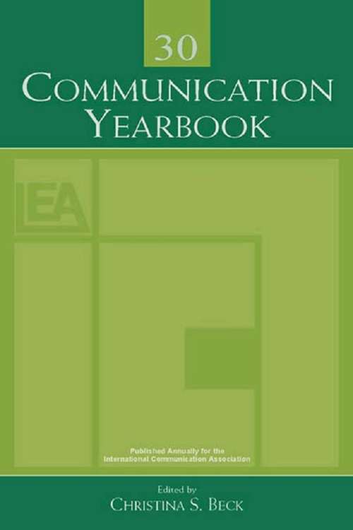 Book cover of Communication Yearbook 30