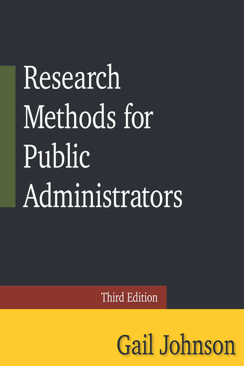 Book cover of Research Methods for Public Administrators: Third Edition (2)