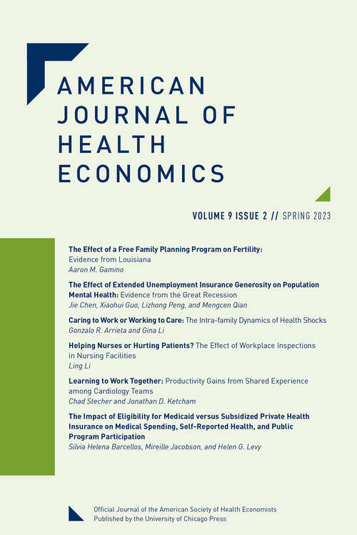 Book cover of American Journal of Health Economics, volume 9 number 2 (Spring 2023)
