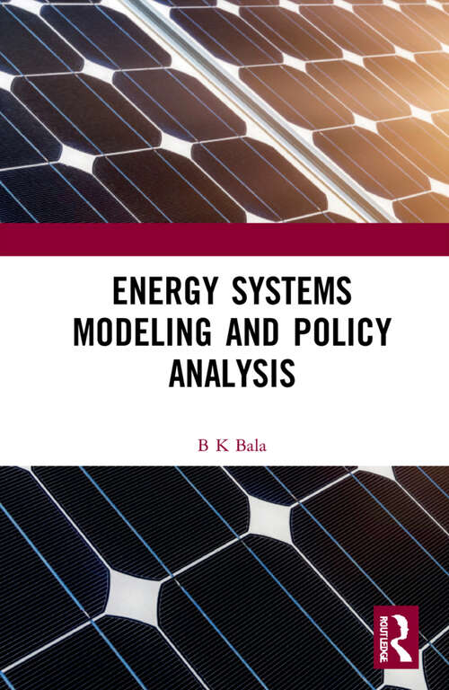 Book cover of Energy Systems Modeling and Policy Analysis
