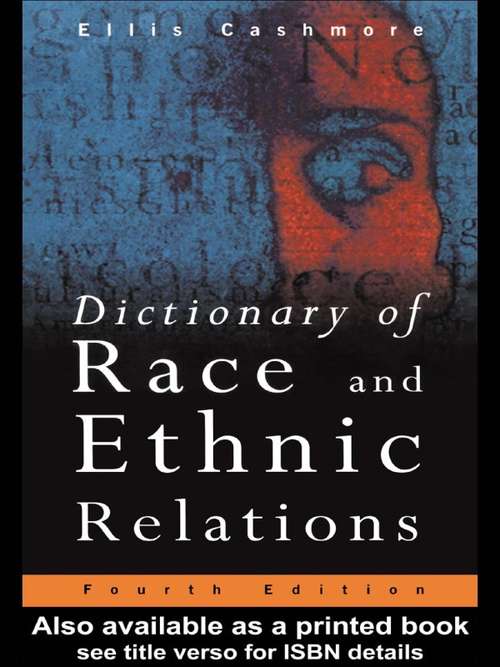 Book cover of Dictionary of Race and Ethnic Relations