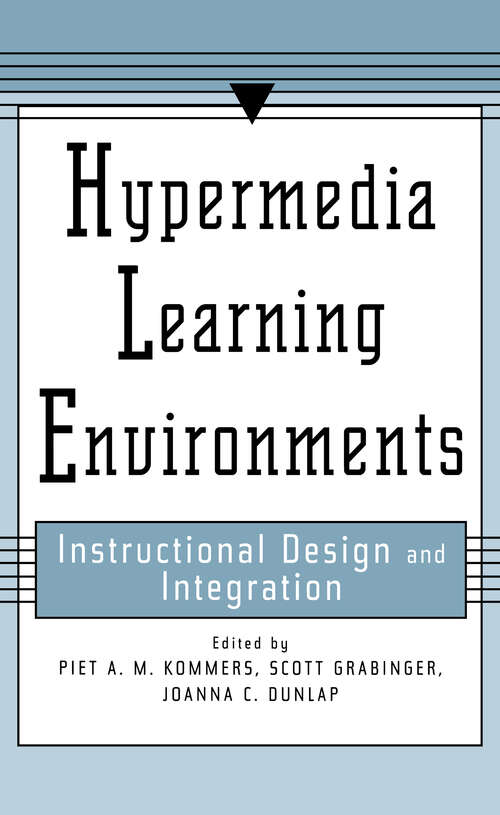 Book cover of Hypermedia Learning Environments: Instructional Design and Integration