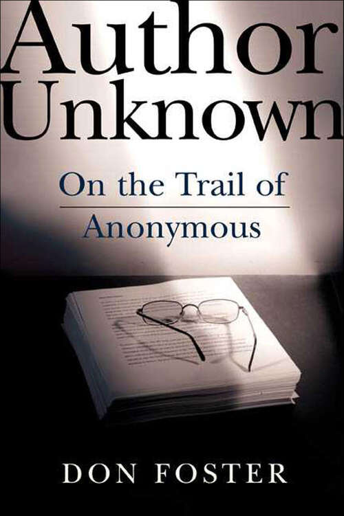 Book cover of Author Unknown: On the Trail of Anonymous