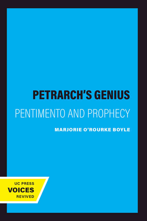 Book cover of Petrarch's Genius: Pentimento and Prophecy