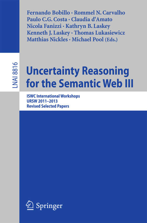Book cover of Uncertainty Reasoning for the Semantic Web III