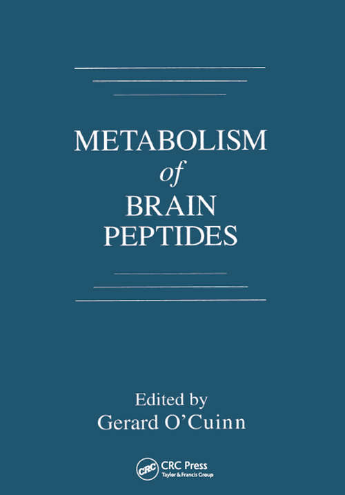 Book cover of Metabolism of Brain Peptides