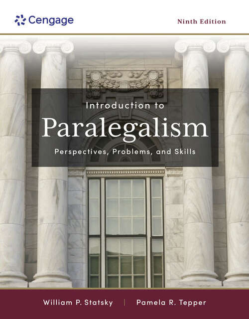 Book cover of Introduction to Paralegalism: Perspectives, Problems, and Skills (Ninth Edition)