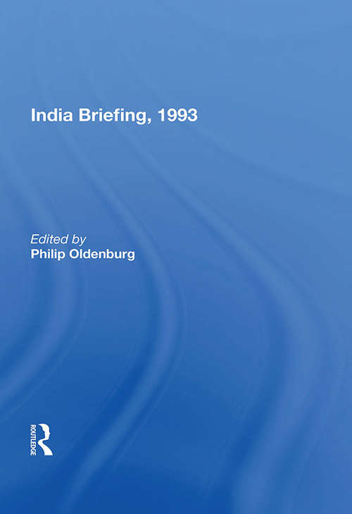 Book cover of India Briefing, 1993