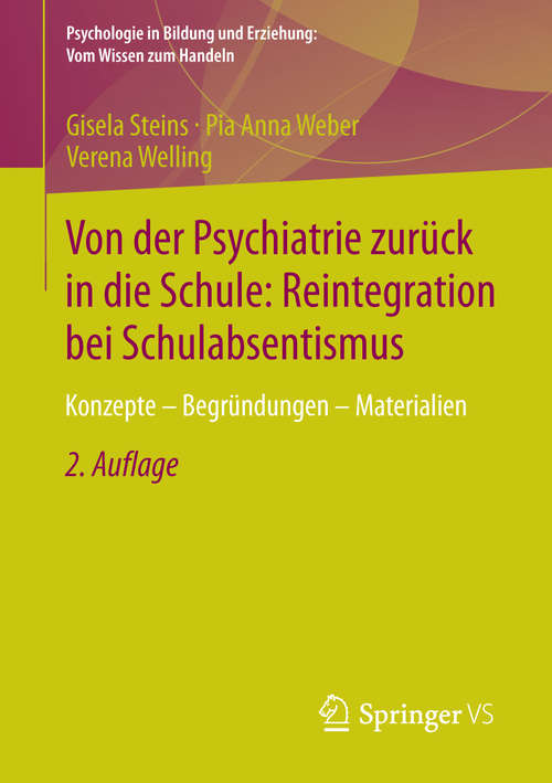 Book cover of Von der Psychiatrie zurück in die Schule: Reintegration bei Schulabsentismus