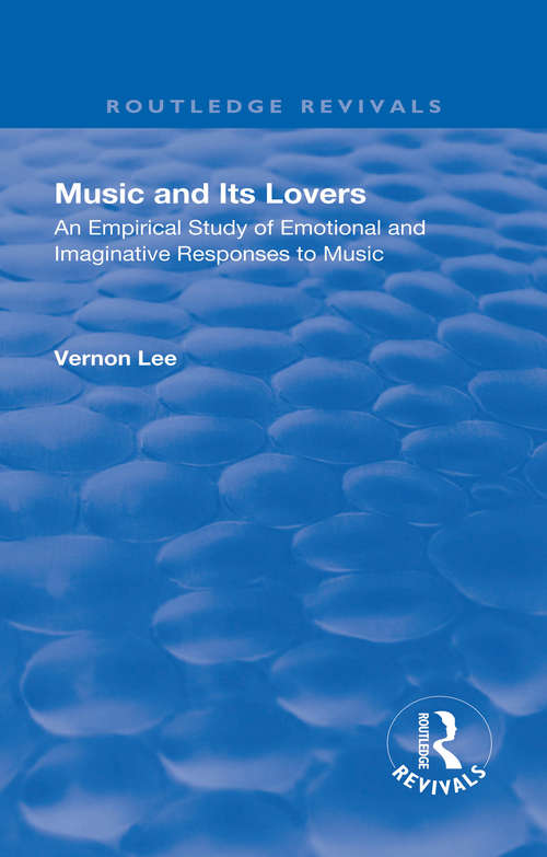 Book cover of Revival: Music and Its Lovers (Routledge Revivals)