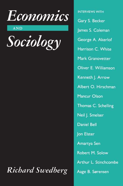 Book cover of Economics and Sociology: Redefining Their Boundaries: Conversations with Economists and Sociologists