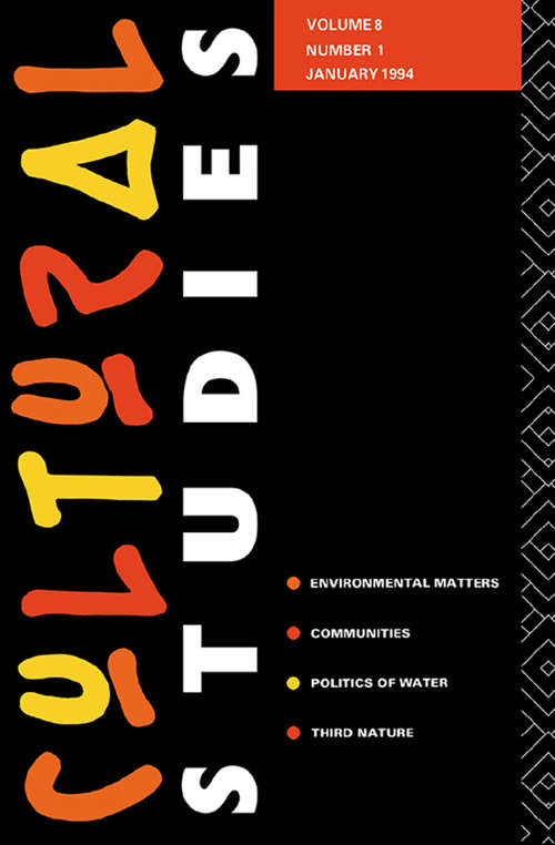 Book cover of Cultural Studies: Volume 8, Issue 1 (Cultural Studies Journal Ser.)