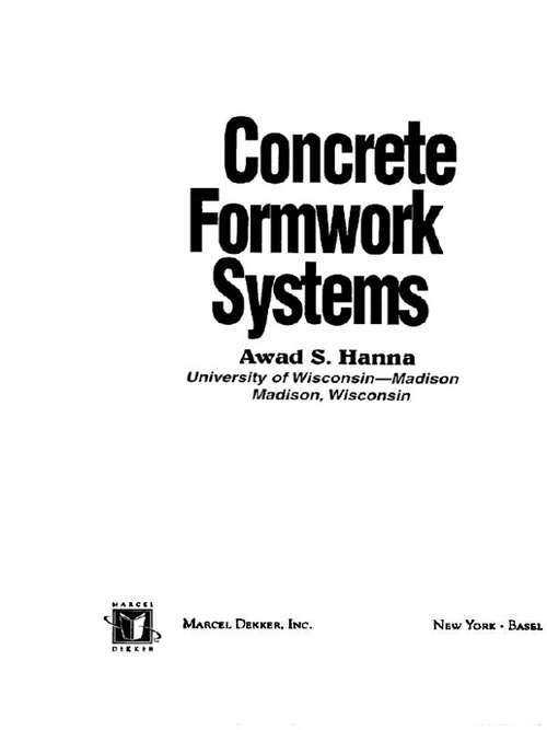 Book cover of Concrete Formwork Systems