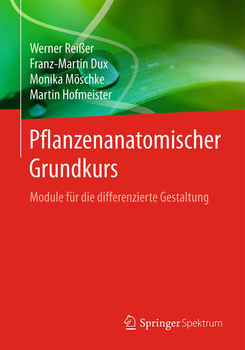 Book cover of Pflanzenanatomischer Grundkurs
