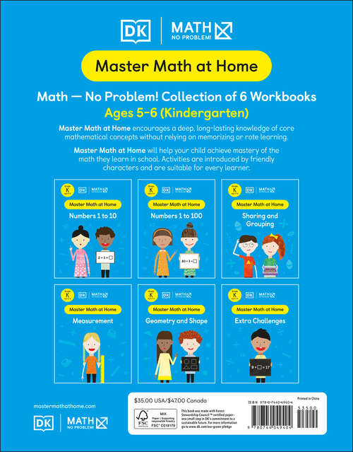 Book cover of Math - No Problem! Collection of 6 Workbooks, Kindergarten Ages 5-6 (Master Math at Home)