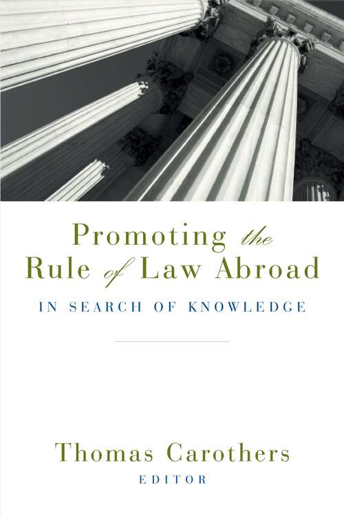 Book cover of Promoting the Rule of Law Abroad